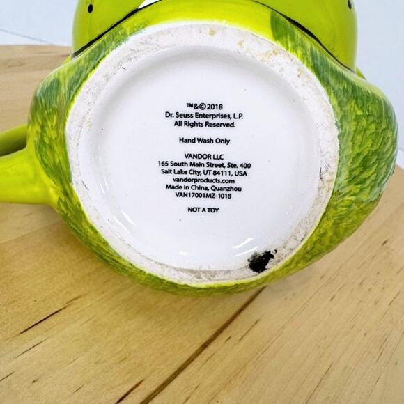 Dr. Suess The Grinch Coffee Mug Scuplted Head Ceramic 16oz Tea Cup 2018 - Picture 8 of 10